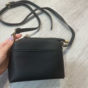 Chic Black Pebbled Crossbody Bag